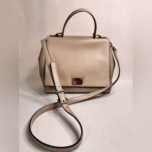 Kate Spade Magnolia Park Laurel Satchel with Crossbody - Beige leather - rehab